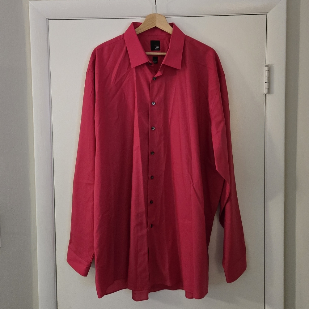 J. Ferrar Big And Tall Hot Pink Dress Shirt Size 19 38-39